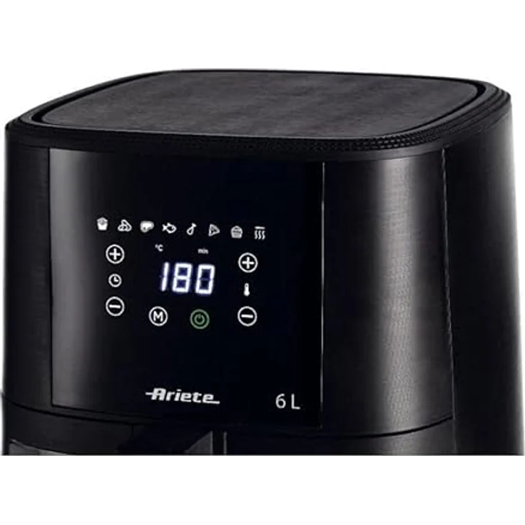 Ariete 4626 Friggitrice ad aria 6L, Luftfriteuse, 1300 W, Kapazität 6L, Garkapazität 2,5 kg, 8 voreingestellte Programme, Temperatur bis 200 °, transparenter Korb zur Kochkontrolle, schwarz – Bild 3