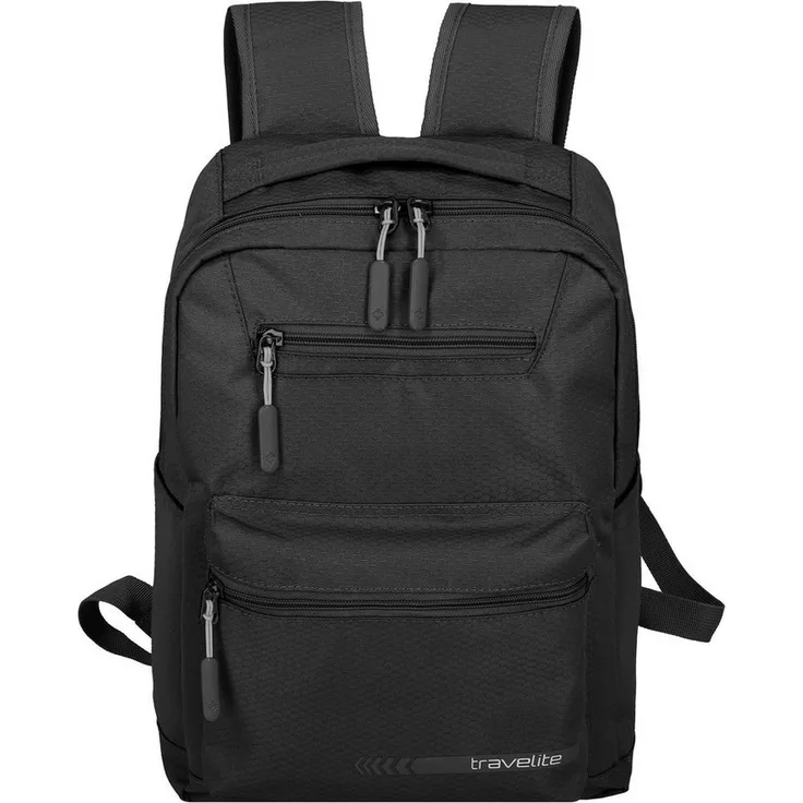 travelite Daypack Kick Off, Polyester mit geräumigem Laptopfach, Schwarz