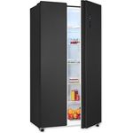 Exquisit Side-by-Side-Kühlschrank, Kühl-Gefrierkombination, NoFrost, 442 Liter, Schnellgefrieren, Alarm, LED-Display, SBS46-040E inoxlook-az