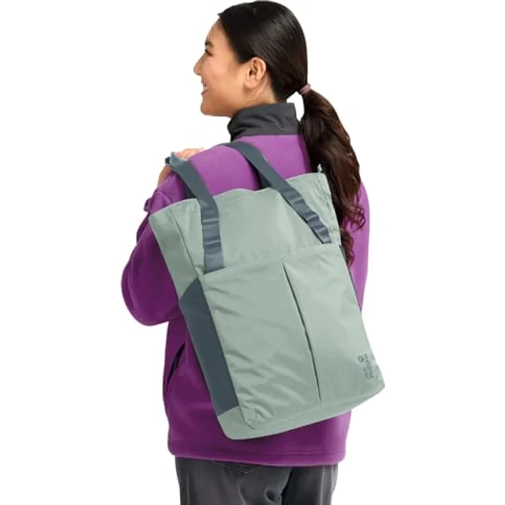 Jack Wolfskin Zoya Shopper Tasche, 41 cm mit Laptopfach, grün, 100% Polyamid – Bild 4