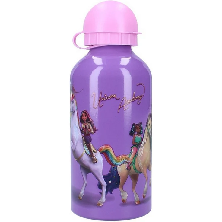 Unicorn Academy Trinkflasche 500 ml Aluminiumflasche, lila mit Einhorn-Motiv von Sophia und Wildstar