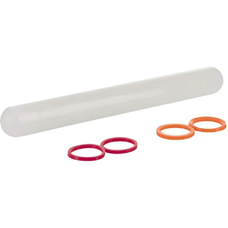 Westmark Ausrollstab mit Silikon-Distanzringen, Für Marzipan und Fondant, Kunststoff-Silikon, Länge: 22,5 cm, Durchmesser: 2,5 cm, Rollini, Weiß, 30462280 – Bild 2