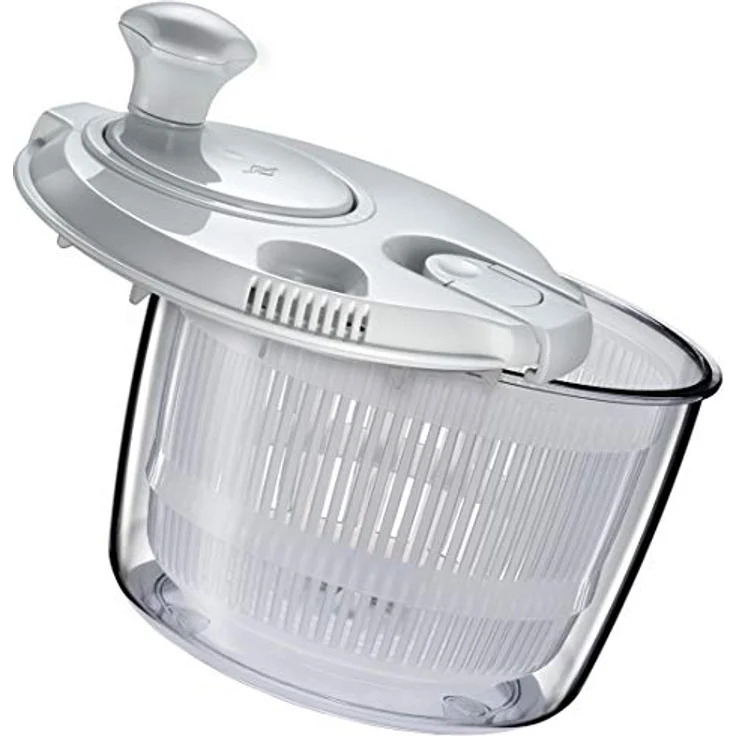 Küchenprofi Mini Salatschleuder , Inklusive Schüssel, Deckel, Kurbel und Sieb , Spülmaschinenfester Kunststoff , 2,5 L Inhalt , Trockner für Salat, Beeren, Kräuter und Pilze – Bild 3