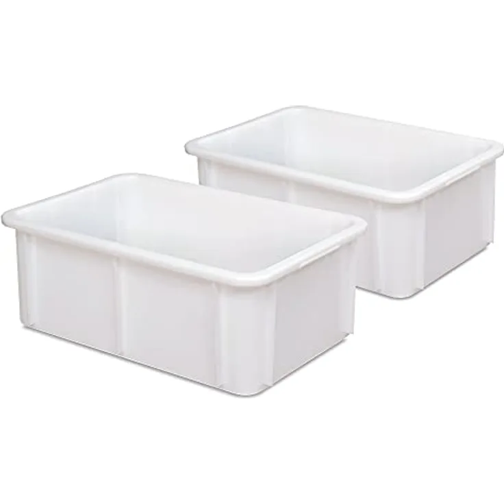 BRB 2 Schwerlastbehälter, weiß, lebensmittelecht, LxBxH 600x400x215 mm, 40 Liter, kälte- und hitzebeständig bis -40ºC / +60ºC