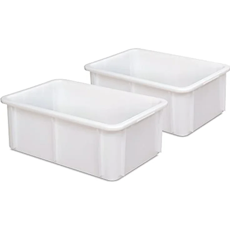BRB 2 Schwerlastbehälter, weiß, lebensmittelecht, LxBxH 600x400x215 mm, 40 Liter, kälte- und hitzebeständig bis -40ºC / +60ºC – Bild 1