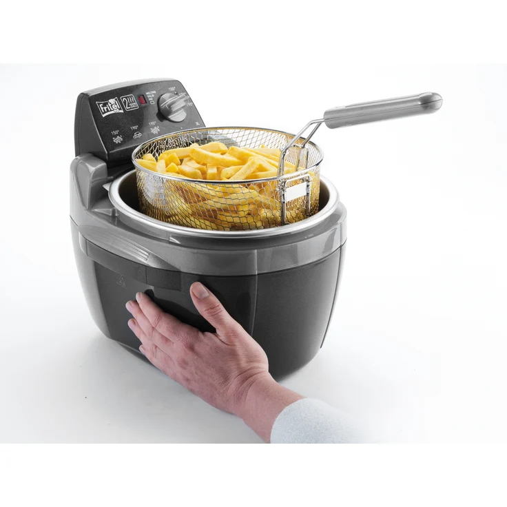 Fritel Turbo SF 4209, Fritteuse für 4 Personen, 3 kg Kapazität, 150 °C – 190 °C, anthrazit, mit herausnehmbarem Heizelement