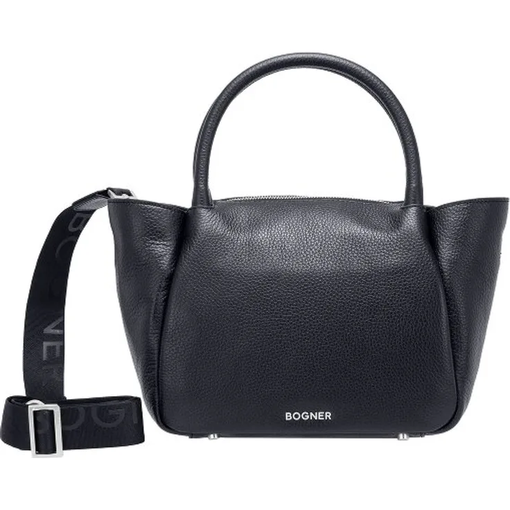 Bogner Wallis Raja, Schultertasche aus 100% Leder, 27 cm, grau