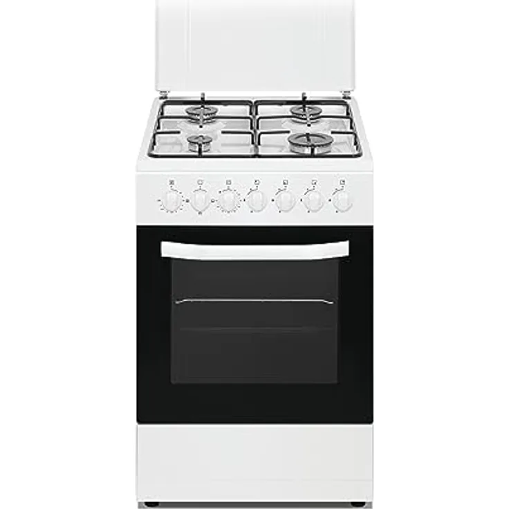PKM GH4-50 EO AQ, Stand-Gasherd mit 4 Kochzonen, 9050 Watt, 3 Backofenfunktionen, Energieeffizienzklasse A, inkl. Grillrost & Fettpfanne