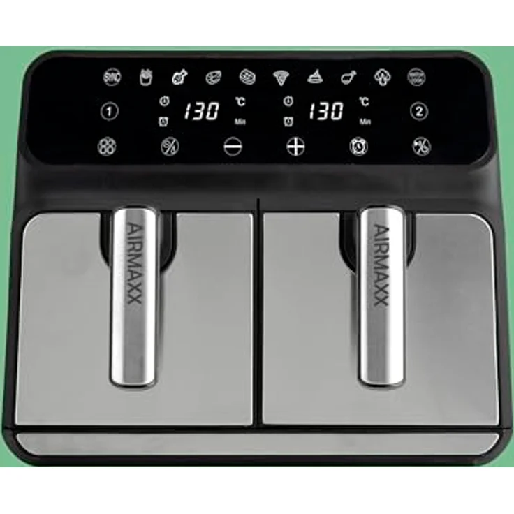TM Electron TMPFR200 AIRMAXX Ölfreie Fritteuse mit Doppelfach, 8L Gesamtkapazität, SYNC- und MATCHCOOK-Funktionen, Touchscreen, 1700 W, Antihaftbeschichtung – Bild 4