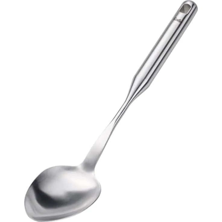 Fissler Essential Edelstahl-Servierlöffel (34,5 cm), großer Vorlege-Löffel zum Portionieren und Servieren, spülmaschinengeeignet aus hochwertigem 18/10 Edelstahl
