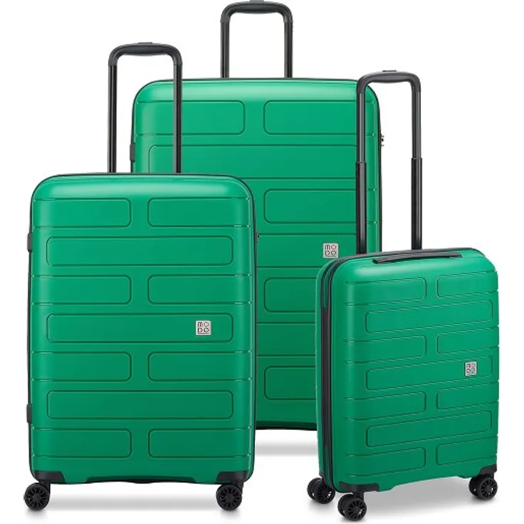 MODO by Roncato Supernova 2.0, 3-teiliges Kofferset mit 4 Rollen, 100% Polypropylen, grün, 51 cm x 31 cm x 76 cm