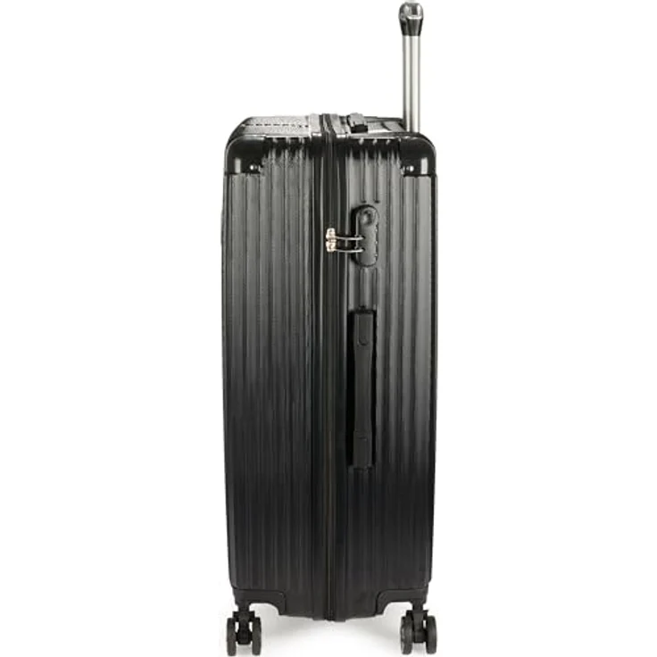 BRUBAKER Kofferset London - Hartschalen Koffer Set mit Zahlenschloss und 4 Rollen, ABS Trolleys (M, L, XL), 3 tlg., Boardcase, Silber – Bild 4