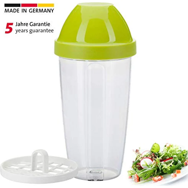 Westmark Mix- und Schüttelbecher, Shaker mit herausnehmbarer Mixscheibe, Füllvolumen: 0,5 Liter, Kunststoff, Maxi, Grün-Transparent, 3090227A – Bild 2