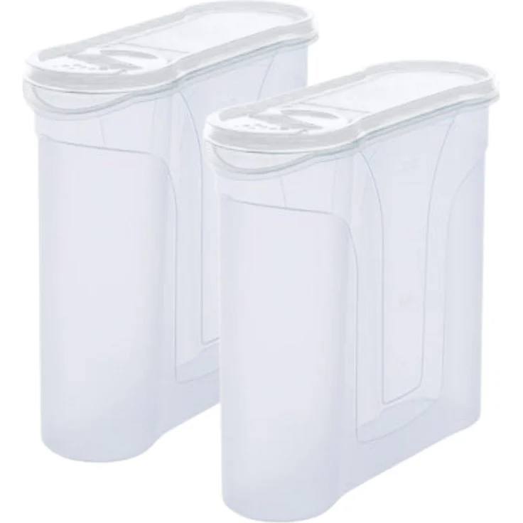Novaliv Schüttdosen 2er SET, Vorratsdosen mit Deckel, 4 Liter, ideal für Müsli, Mehl und Zucker, Maße 25,5 x 25,5 x 10 cm