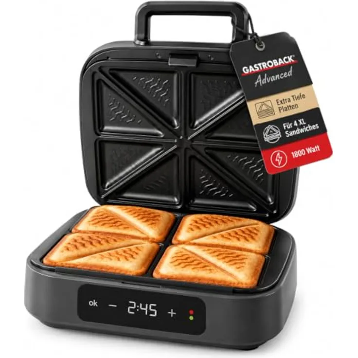 Gastroback Sandwichmaker 42469, praktisches Gerät für perfekte Sandwiches