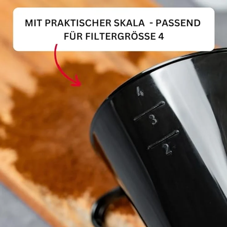 Westmark Kaffeefilter-Filterhalter, Für bis zu 4 Tassen Kaffee, Filtergröße 4, Kunststoff, Four, Schwarz, 24442261 – Bild 3