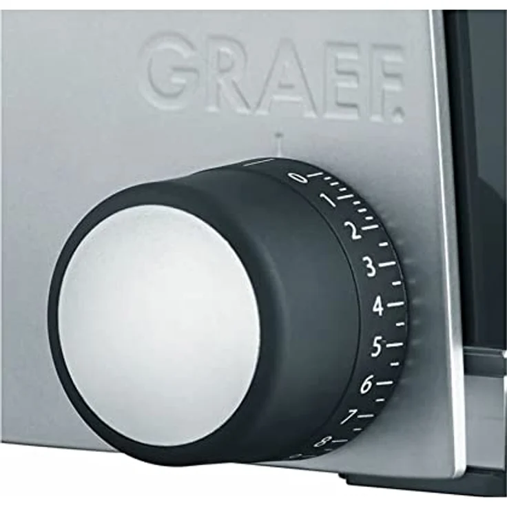 Graef S32000 Allesschneider, 170W, 170 mm Wellenschliffmesser aus Edelstahl, Safety-Verschluss, Vollemtallgehäuse, silber – Bild 5
