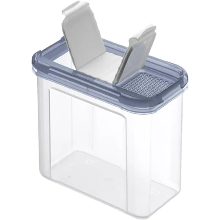 Rotho Schüttdose 1 L Domino - Transparente Vorratsdose mit Schüttöffnung, spülmaschinengeeignet - Stapelbare Aufbewahrungsdose, BPA-frei – Bild 3