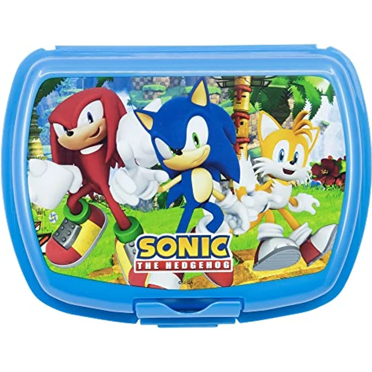 Tinisu Sonic Brotdose Lunchbox, Kunststoff, 16cm x 12cm x 5cm, Kinder Sandwichbox – Bild 2