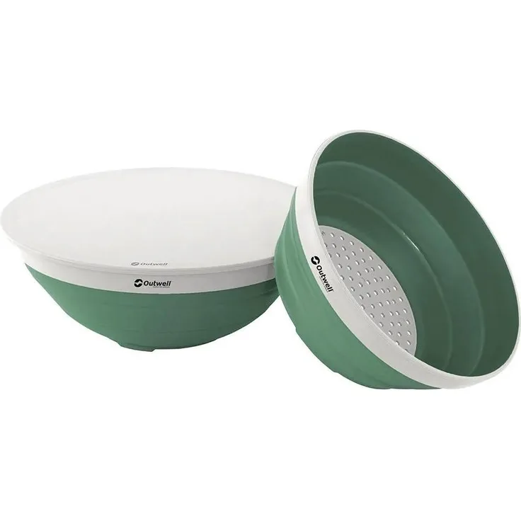 Outwell Faltbarer Seiher und Schüssel mit Deckel, bruchsicher, silber, One Size, 3.5 L
