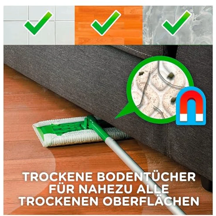 Swiffer Sweeper Trockenwischtuch Nass-Starter Kit für Böden-Parkett – Lot de 3 – Bild 5