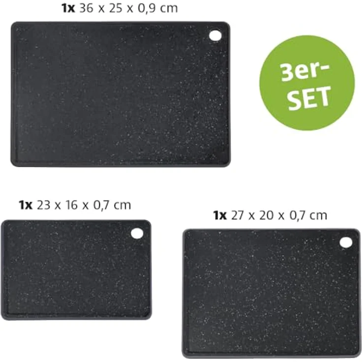KESPER® Schneidebrett Brett mit abfallender Schneidefläche, Kunststoff, (Set, 3-St) – Bild 6