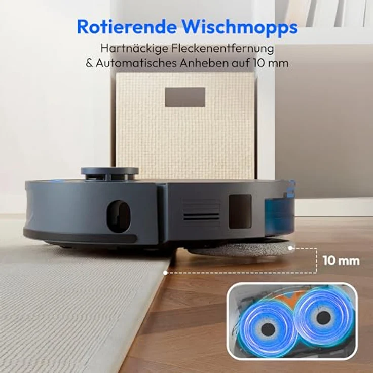 MEDION Saugroboter X55 SW+ Pro, 3-in-1 mit Absaugstation, 10000Pa Saugkraft, Lasernavigation und Wischfunktion – Bild 3