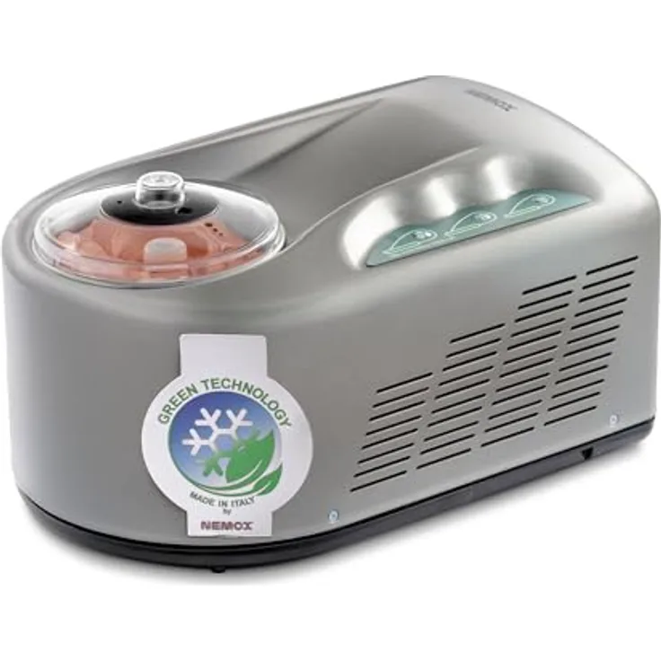Nemox – GELATO PRO 1700 up i-Green – SILBER – bis zu 1 kg Eis, gefrorener Joghurt, Sorbets, Granitas in 15–20 Minuten