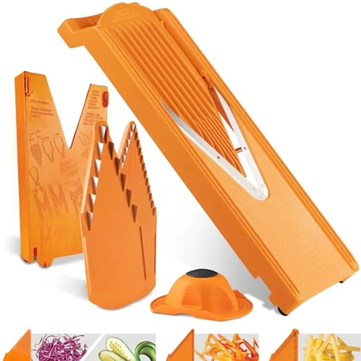 Börner Gemüsehobel V3 TrendLine, Kunststoff, mit Restehalter und Multibox orange – Bild 2