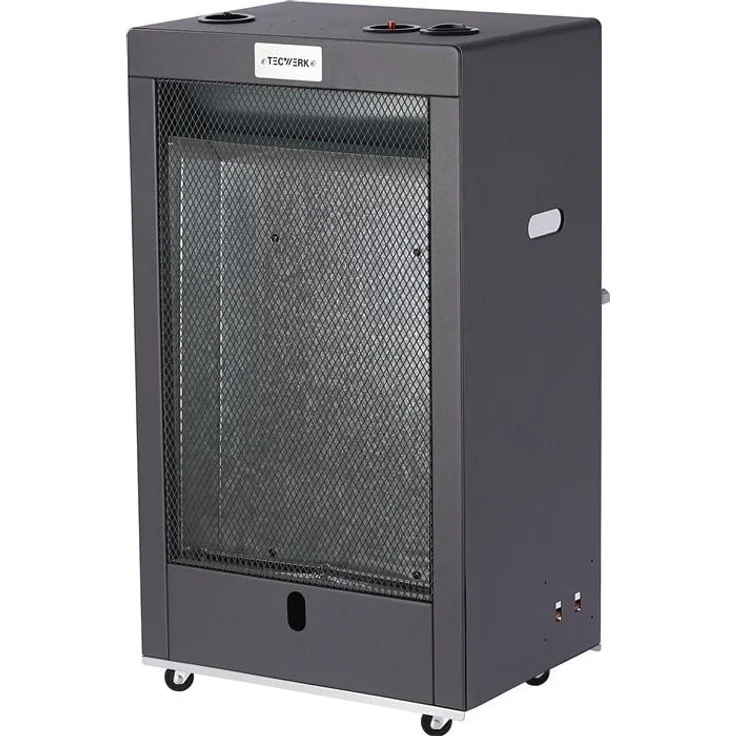 NORDWEST Handel AG Gasheizer Blue Flame 2,1-4,2 kW mit Thermostat und Piezozündung, umweltfreundlich für Gartenlauben und Terrassen