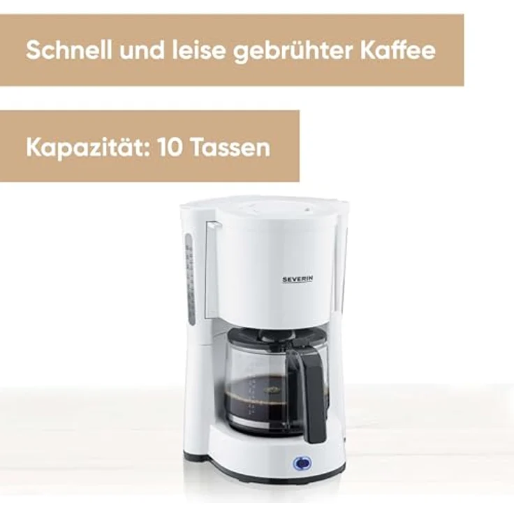 SEVERIN 4816-000 KA 4816 Filterkaffeemaschine Type, 1000, Kunststoff, 1.25 liters, weiß – Bild 2