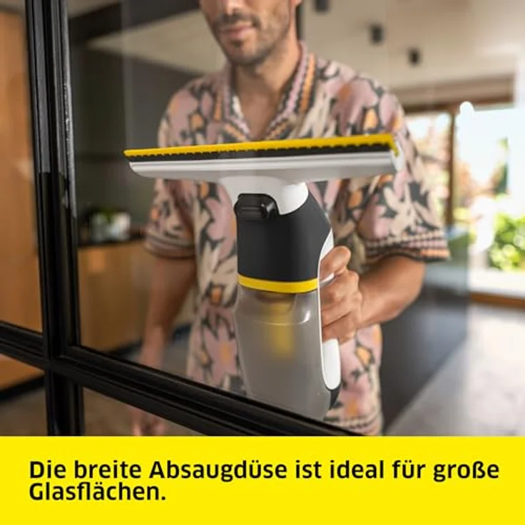 Kärcher Akku-Fenstersauger WV 3 Comfort Care, 35 min Laufzeit, XXL-Schmutzwassertank 200 ml, 280 mm Absaugdüse, inkl. Sprühflasche mit Mikrofaser-Wischbezug und Fensterreiniger – Bild 5