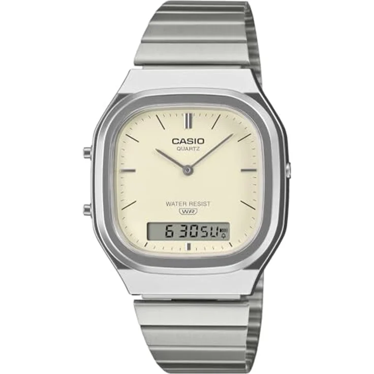 Casio AQ-240, Armbanduhr mit analog-digitalem Display, dezentem Design und Farbakzenten – Bild 1