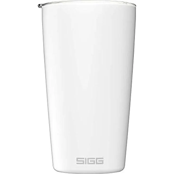SIGG Neso Cup White Thermobecher (0.4 L), schadstofffreier und isolierter Kaffeebecher, Coffee to go Becher aus 18/8 Edelstahl, mit Keramik Pure Ceram Beschichtung