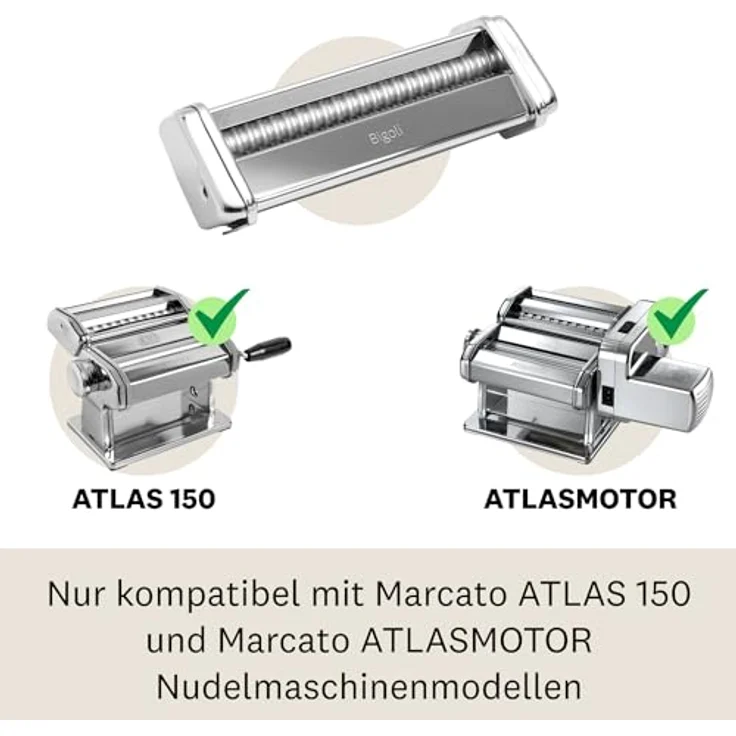 Marcato AC-150-BIG Atlas Bigoli Aufsatzstück, Stahl, Silber – Bild 7