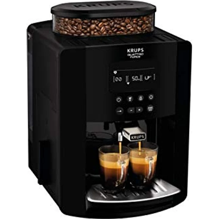 Krups Arabica YY3074FD, Espressomaschine mit eingebautem Mahlwerk, 1450 W, 1,7 l Wassertank, Schwarz – Bild 2