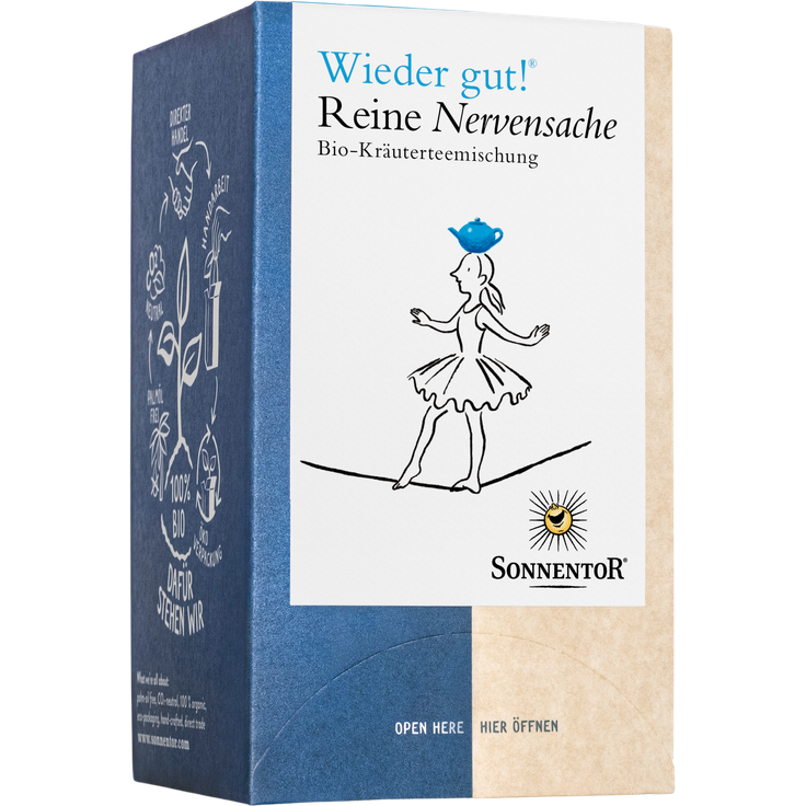 Sonnentor Wieder gut! Reine Nervensache Bio Tee, 27 g - Ausgewogene Kräuterteemischung mit würzigem Aroma für entspannte Abende