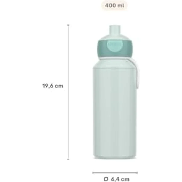 Mepal CAMPUS Pop-Up-Trinkflasche, 400 ml, dunkelgrün, auslaufsicher, spülmaschinengeeignet – Bild 3