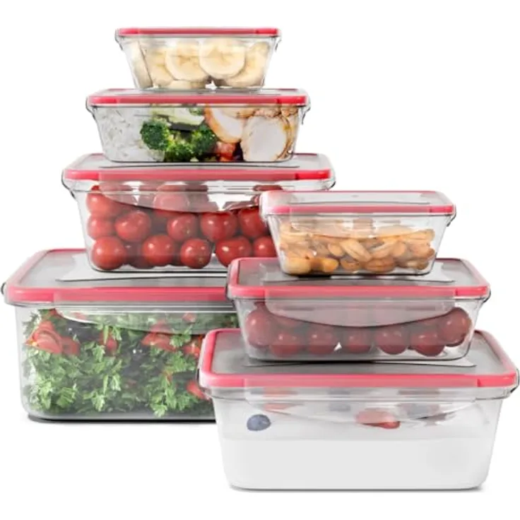 Classbach® Frischhaltedosen mit Deckel | 7er Set | 100% dicht, stapelbar, Meal Prep-freundlich | C-FHD 4008 K