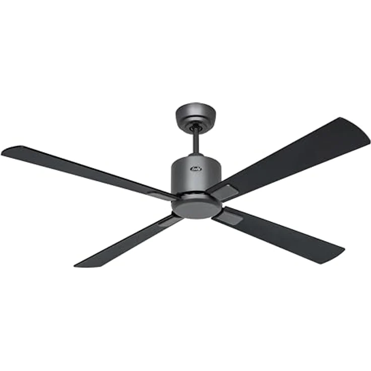 CASAFAN Eco Neo III, Energiespar Deckenventilator mit Fernbedienung, WiFi, 132 cm, basaltgrau, Flügel schwarz/Teak, 6 Geschwindigkeiten, Smart Home kompatibel – Bild 1