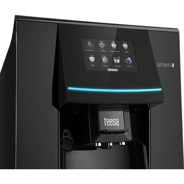 TEESA Kaffeevollautomat AROMA 800 mit Mahlwerk und Milchaufschäumer, 19 BAR, TSA4008, schwarz – Bild 2