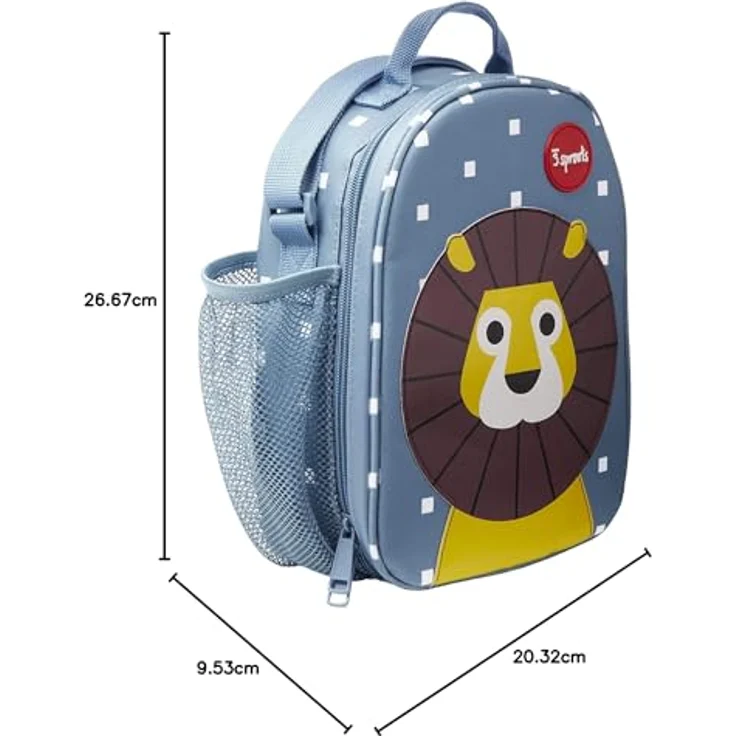 3 Sprouts Lunch Tasche, isolierte Lunchbox in Blau mit verstellbarem Gurt, phthalat- und BPA-frei, 25.4 x 9.5 x 20 cm – Bild 7