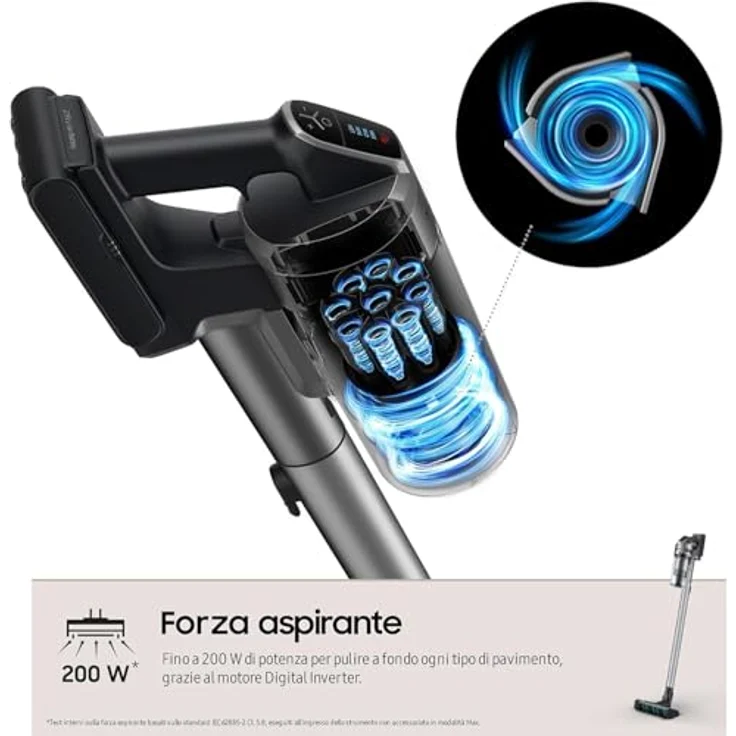 Samsung Jet 75 Complete Handstaubsauger VS20B75ACR5/WA, kabellos mit 200 Watt Saugkraft, 60 Minuten Akkulaufzeit, weiß – Bild 5