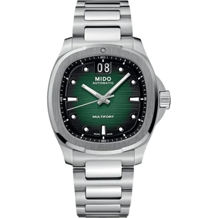 MIDO Orologio Multifort TV Big Date M0495261109100, Armbanduhr aus Edelstahl in Silber mit Saphirglas