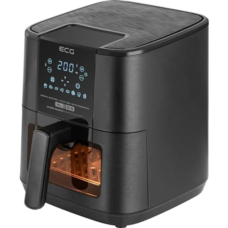 ECG AF 5500 Crunchy Heißluftfritteuse mit 5,5 l Fassungsvermögen, schwarz
