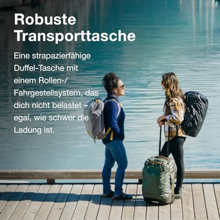 Osprey Transporter Wheeled Duffel 60, robuste Reisetasche mit hoher Wasserfestigkeit, Schwarz, 60 l – Bild 5