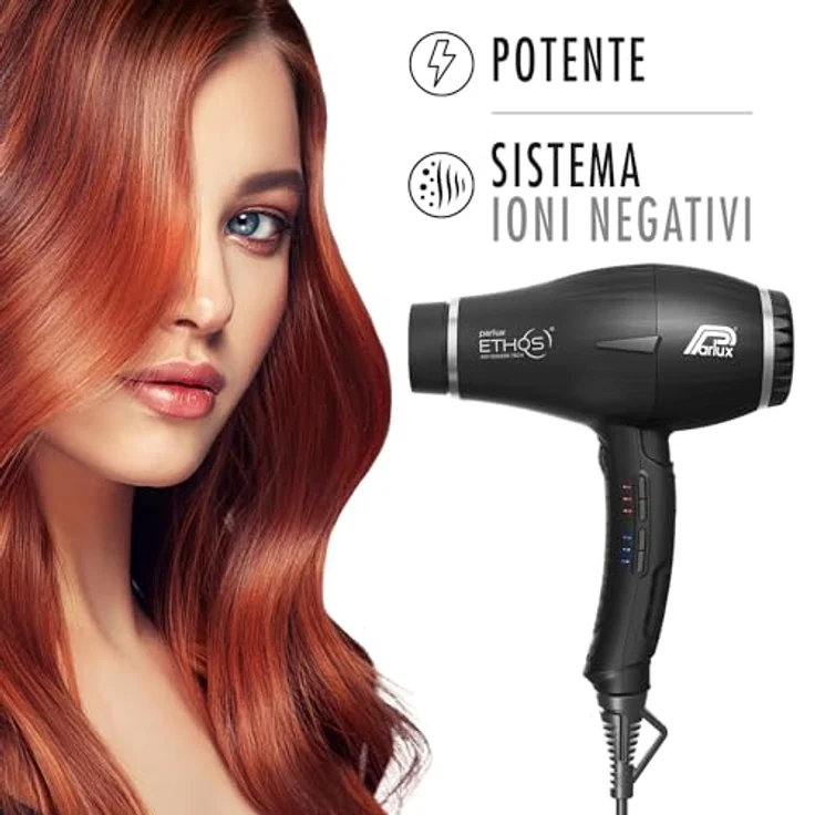 Parlux Ethos schwarz, Professioneller Haartrockner mit digitalem Motor und 2300 Watt – Bild 4