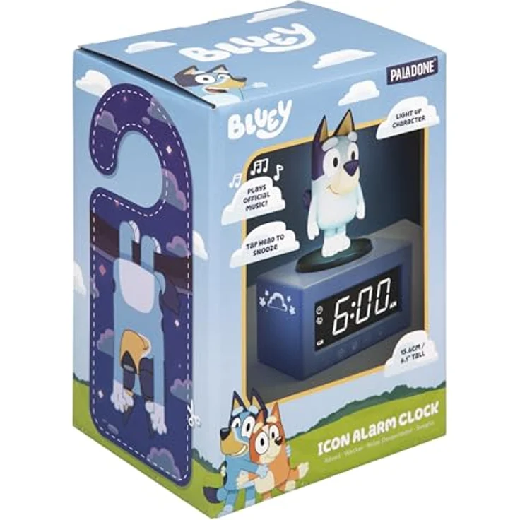 Paladone Bluey Kinderwecker, Digitaler Wecker mit Nachtlichtfunktion und Snooze Modus, batteriebetrieben – Bild 6