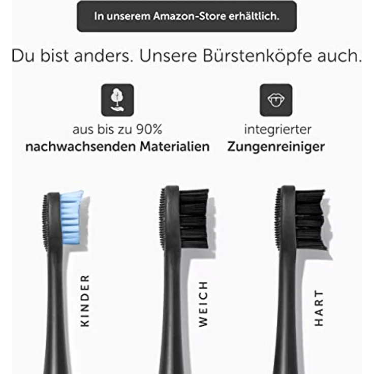 Wondersmile Schallzahnbürste PRO - Elektrische Zahnbürste mit 4 Putzprogrammen - Ultraschallzahnbürste mit smarten Bürstenkopf (1er Set, Ultimate Black) – Bild 4