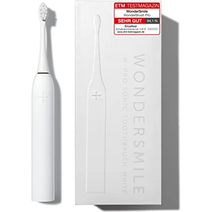 Wondersmile Schallzahnbürste PRO - Elektrische Zahnbürste mit 4 Putzprogrammen - Ultraschallzahnbürste mit smarten Bürstenkopf (1er Set, All White) – Bild 1